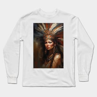 Indian woman in headdress Long Sleeve T-Shirt